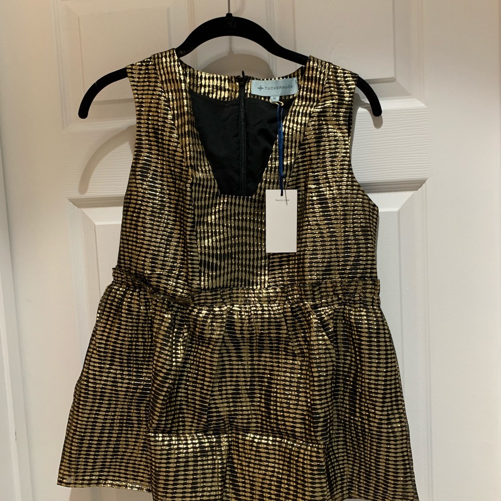 Tuckernuck Black & Gold peplum top
